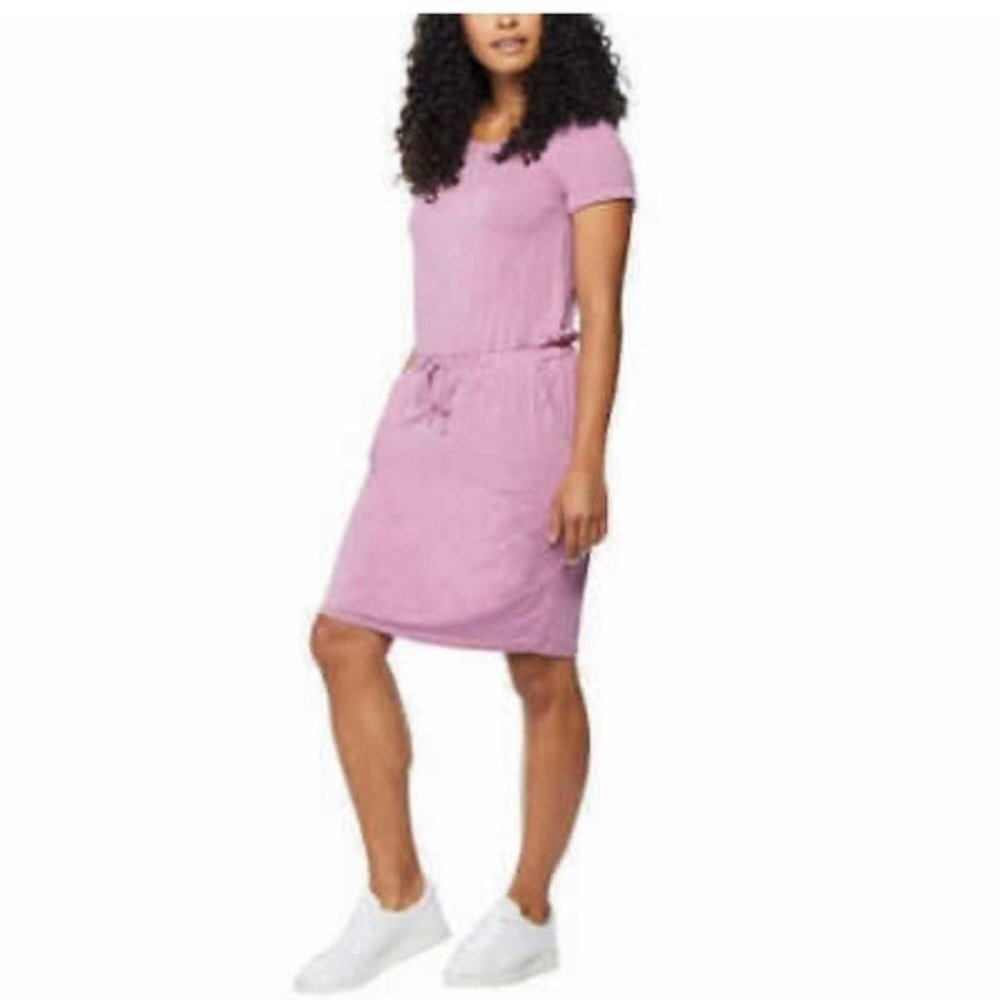 32 Degrees Soft Lux Short Sleeve Dress with Pockets Size XXL Mauve Purple